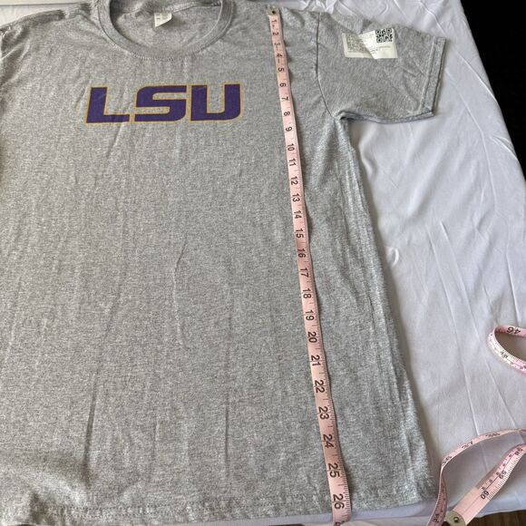 LSU Youth XL Heather Gray T-Shirt Athletic Unisex - Picture 7 of 8